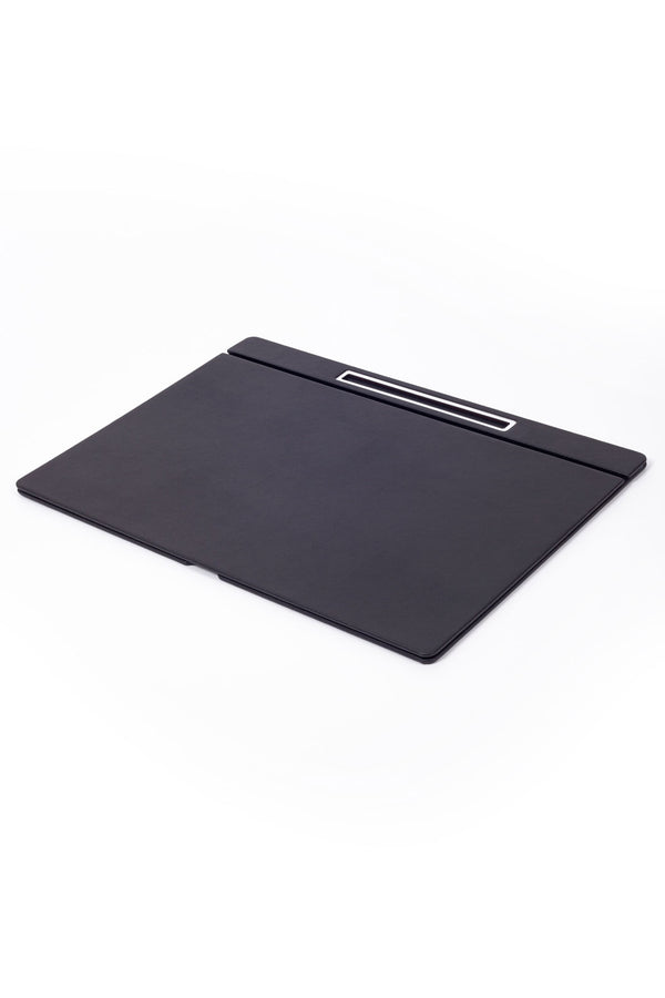 Leather Covered Desk Desk Plain Black Chrome Detailed 50x35cm